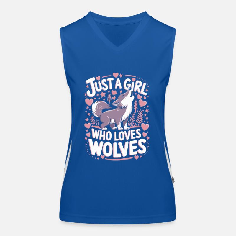 Wolf Mädchen Spruch Funktionelles Kontrast-Tank Top für Frauen