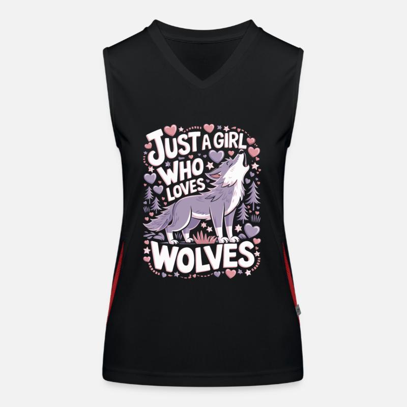Wolf Mädchen Spruch Funktionelles Kontrast-Tank Top für Frauen