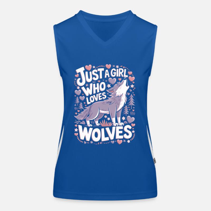 Wolf Mädchen Spruch Funktionelles Kontrast-Tank Top für Frauen