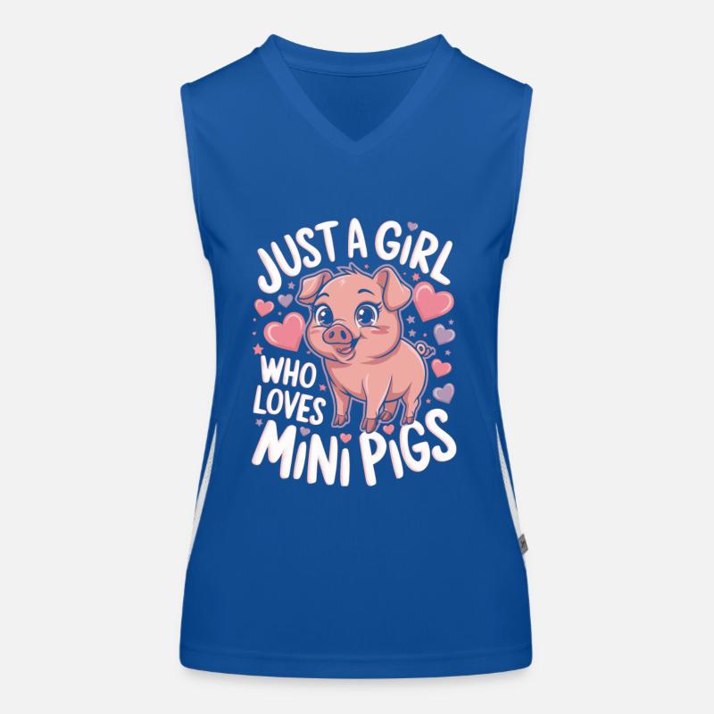 Süßes kleines Schwein Minischwein Mädchen Spruch Funktionelles Kontrast-Tank Top für Frauen