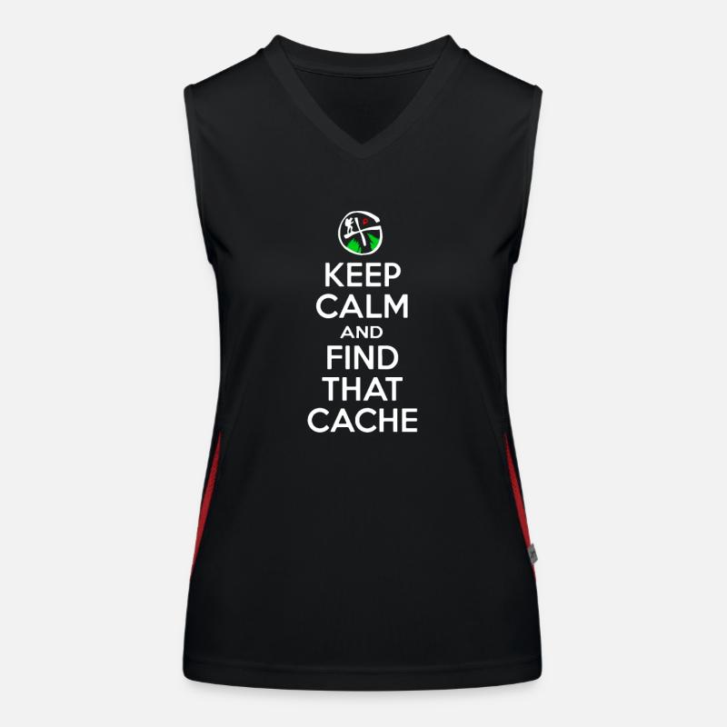 Geocaching - Keep Calm Find That Cache - Geocacher Funktionelles Kontrast-Tank Top für Frauen