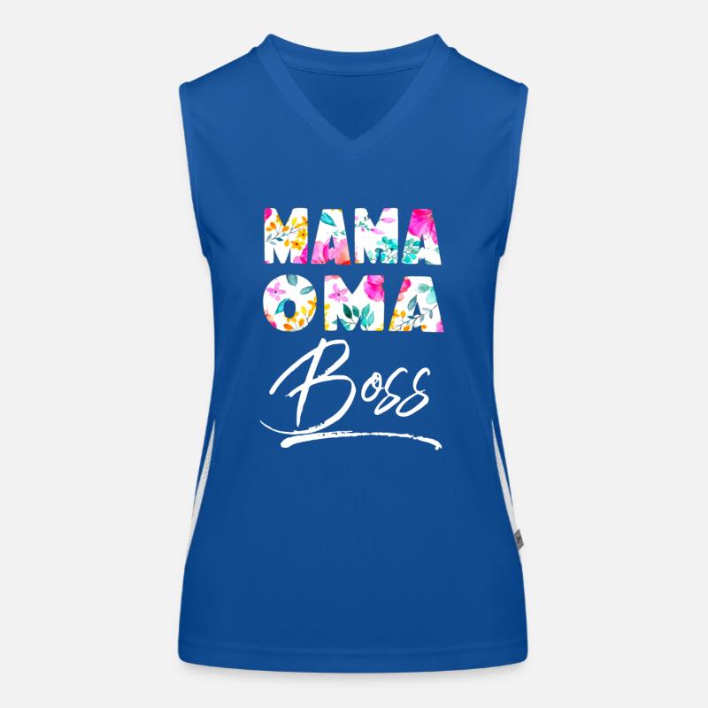 Mama Oma Boss - Chef Lustiger Spruch Großmutter Funktionelles Kontrast-Tank Top für Frauen