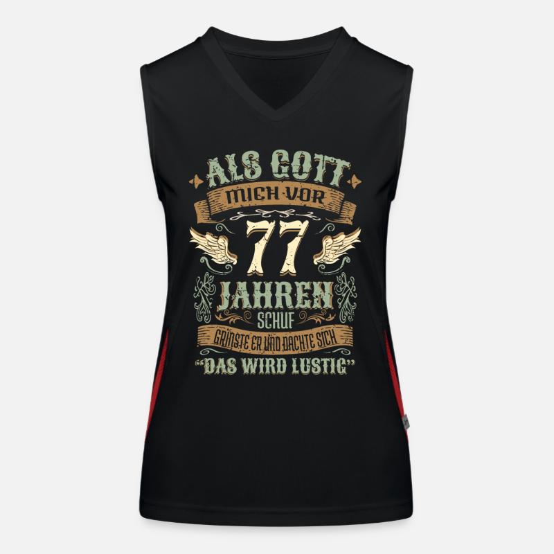 77 Geburtstag Geschenk Jahre Geburtstagsgeschenk Funktionelles Kontrast-Tank Top für Frauen