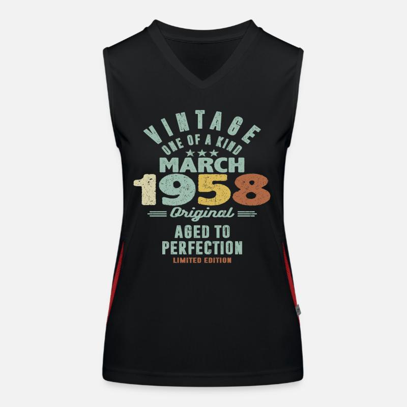 mars 1958 - 65 ans - 65ème anniversaire Débardeur respirant contrasté Femme