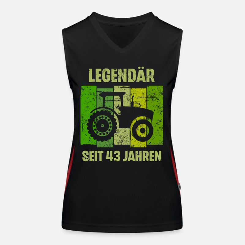 43 Geburtstag Geschenk 43. Landwirt Spruch Funktionelles Kontrast-Tank Top für Frauen