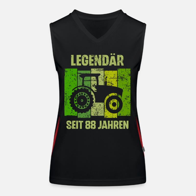88 Geburtstag Geschenk 88. Landwirt Spruch Funktionelles Kontrast-Tank Top für Frauen