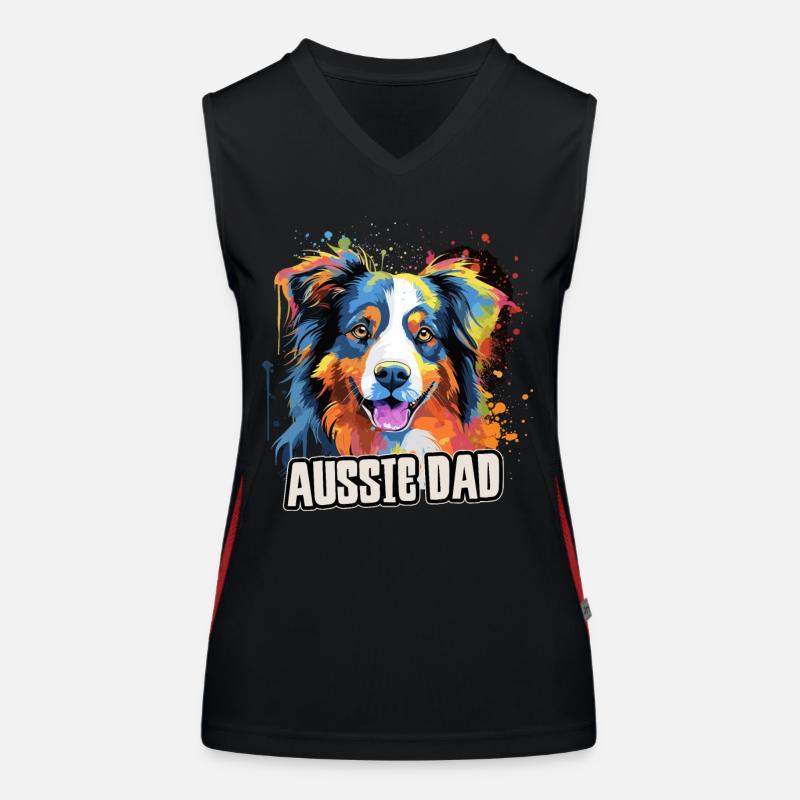 Australian Shepherd Hund Aussie Geschenk Spruch Funktionelles Kontrast-Tank Top für Frauen
