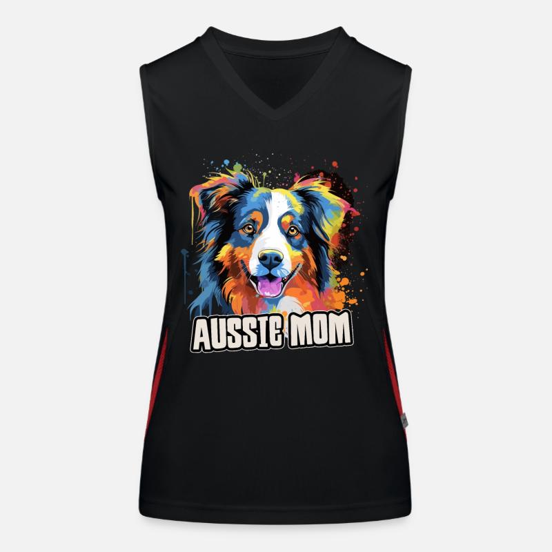 Australian Shepherd Hund Aussie Geschenk Spruch Funktionelles Kontrast-Tank Top für Frauen