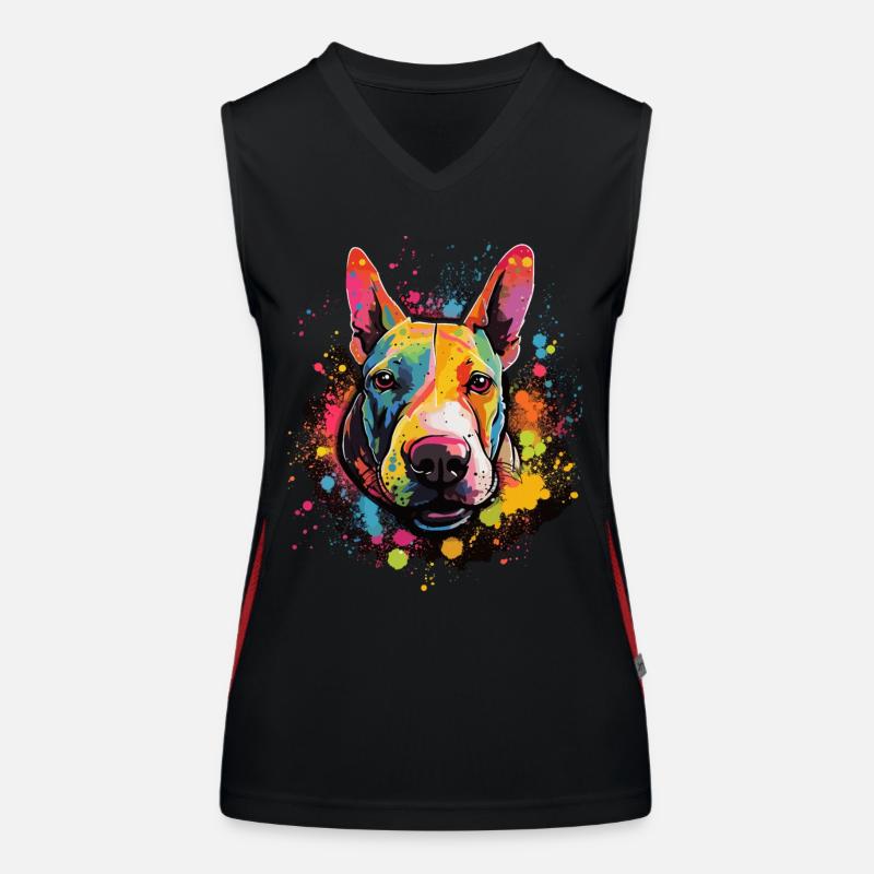 Bullterrier Hund Geschenk Spruch Funktionelles Kontrast-Tank Top für Frauen