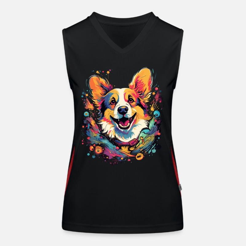 Corgi Dog Gift Saying Women's Functional Contrast Tank Top