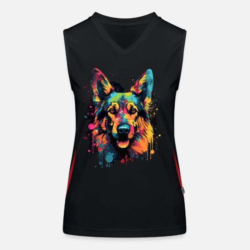 Schäferhund Hund Geschenk Spruch Funktionelles Kontrast-Tank Top für Frauen