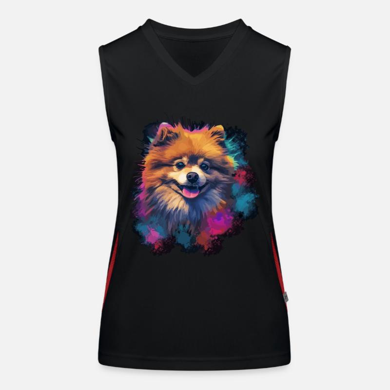 Zwergspitz Hund Geschenk Spruch Funktionelles Kontrast-Tank Top für Frauen