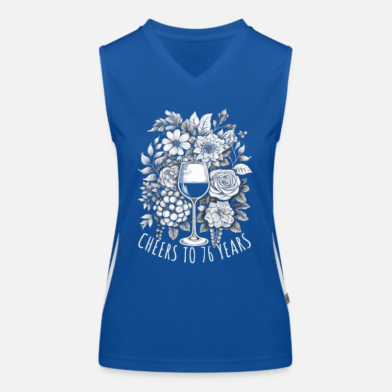 Geburtstag 76 Jahre Geschenk Spruch Funktionelles Kontrast-Tank Top für Frauen