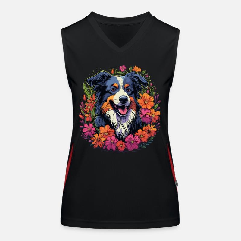 Aussie Australian Shepherd Hund Geschenk Funktionelles Kontrast-Tank Top für Frauen