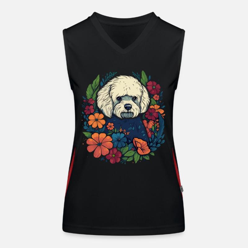 Bichon Frise Dog Gift Women's Functional Contrast Tank Top