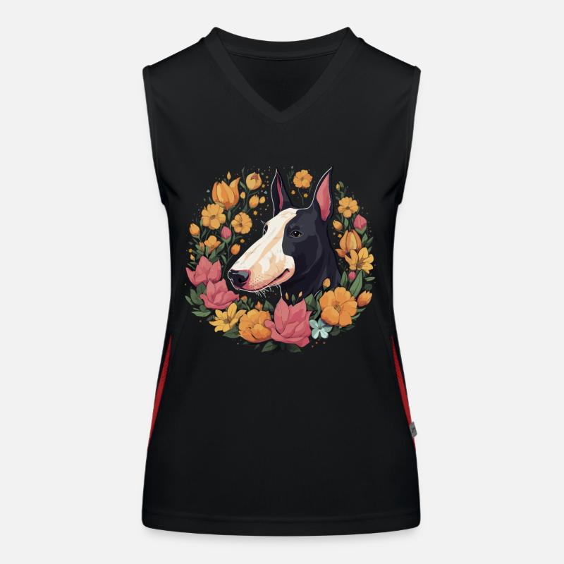 Bull Terrier Bullterrier Hund Geschenk Funktionelles Kontrast-Tank Top für Frauen