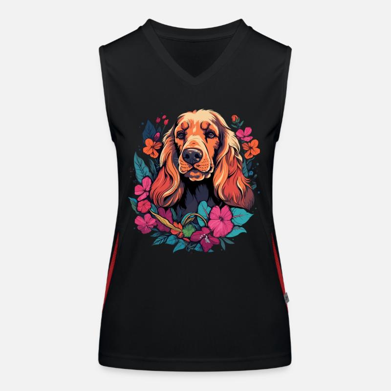 Cocker Spaniel Hund Geschenk Funktionelles Kontrast-Tank Top für Frauen