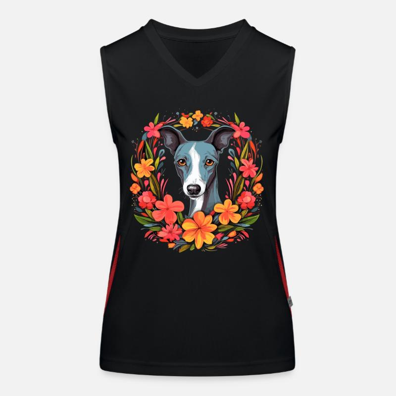 Whippet Dog Gift Women's Functional Contrast Tank Top