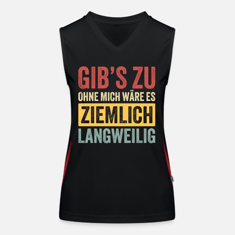 Geschenk Lustiger Spruch Vater Mutter Schwester Funktionelles Kontrast-Tank Top für Frauen