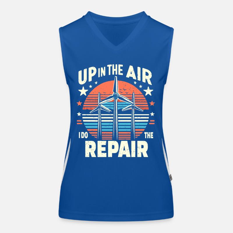 Windrad Kletterer Industriekletterer Geschenk Funktionelles Kontrast-Tank Top für Frauen