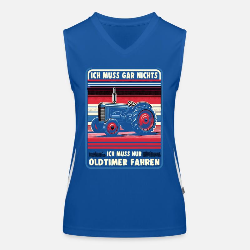 Traktor Oldtimer Landwirtschaft Geschenk Bauer Funktionelles Kontrast-Tank Top für Frauen