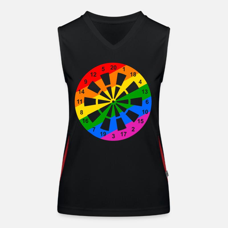 Regenbogen Dartscheibe Funktionelles Kontrast-Tank Top für Frauen