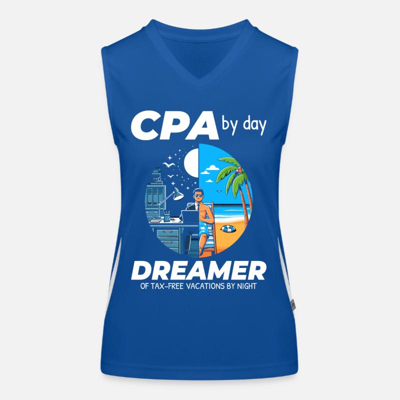 CPA Daydreams: Balancing Work and Bliss in Split Women's Functional Contrast Tank Top