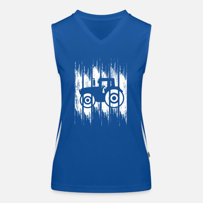 Tractor Drawing Women's Functional Contrast Tank Top