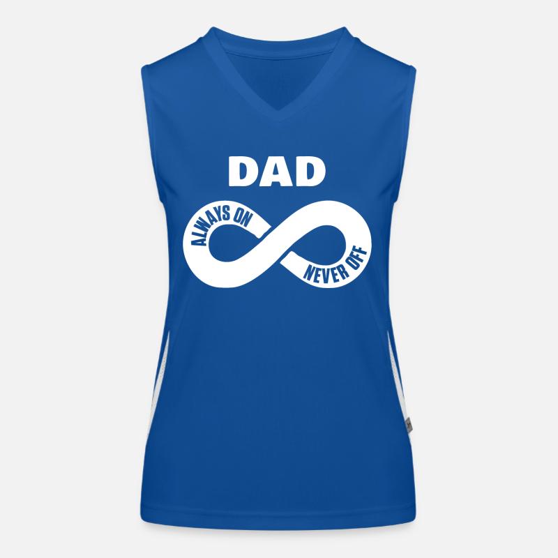Dad Always On Never Off Papa Shirt Vatertag Funktionelles Kontrast-Tank Top für Frauen