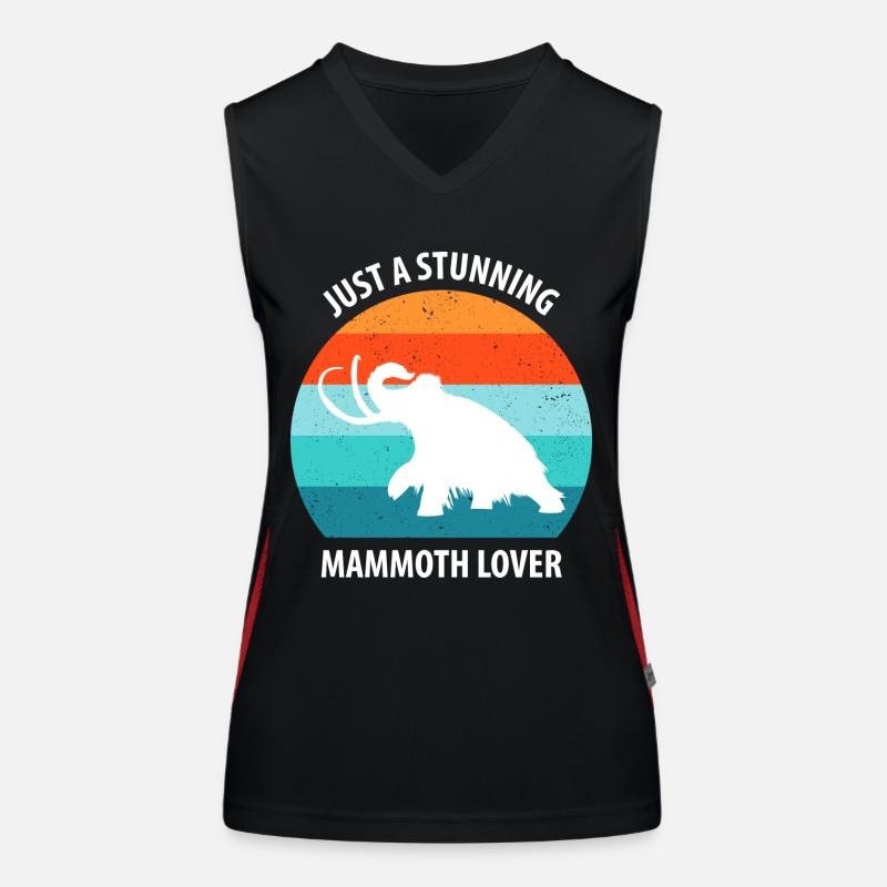 Lustiges Mammut Steinzeit Eiszeit Design Urzeit Funktionelles Kontrast-Tank Top für Frauen