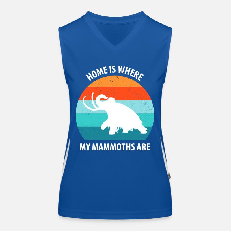 Funny Mammoth Stone Age Ice Age Design Prehistoric Women's Functional Contrast Tank Top