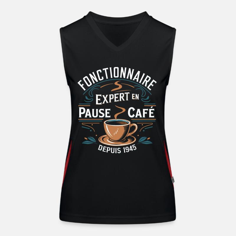 Fonctionnaire expert en pause café depuis 1945 Débardeur respirant contrasté Femme