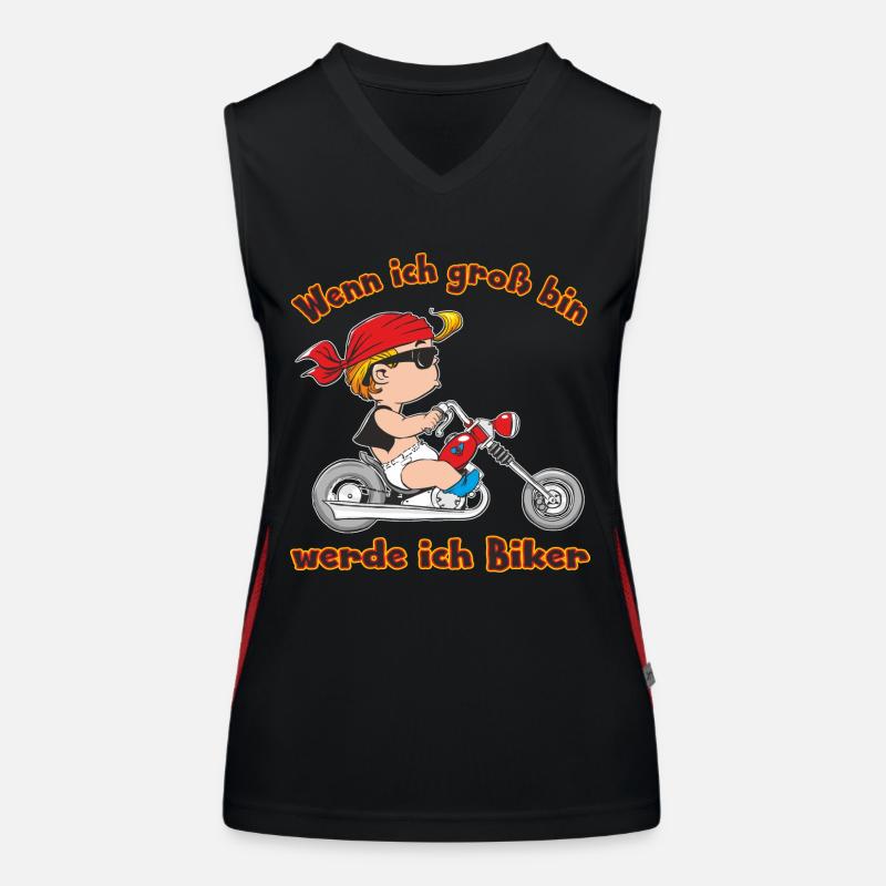 CD - wenn ich groß bin werde ich Biker - Motorrad Funktionelles Kontrast-Tank Top für Frauen