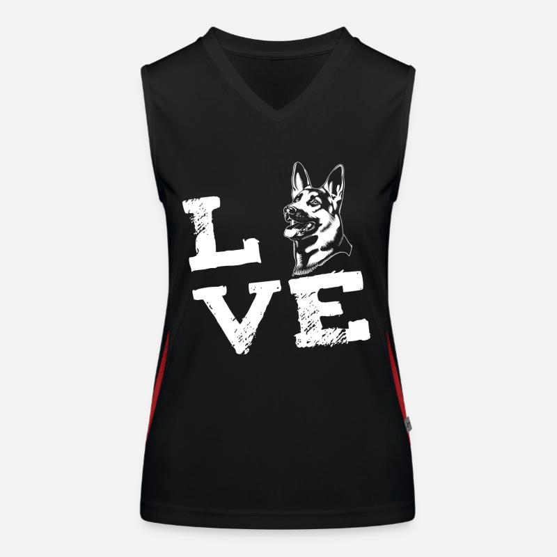 LOVE - German Shepherd - German Shepherd Women's Functional Contrast Tank Top