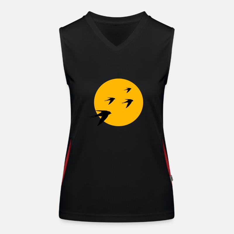 Vögel Vogel Sonne Funktionelles Kontrast-Tank Top für Frauen