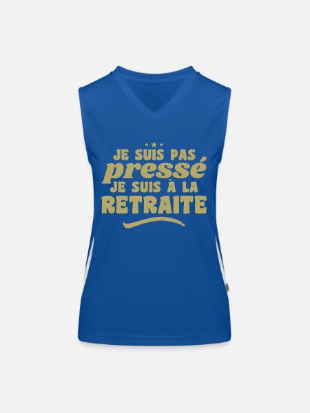 Ich habe es nicht eilig, ich bin im Ruhestand - Funktionelles Kontrast-Tank Top für Frauen - Royal/Weiß - Vorne