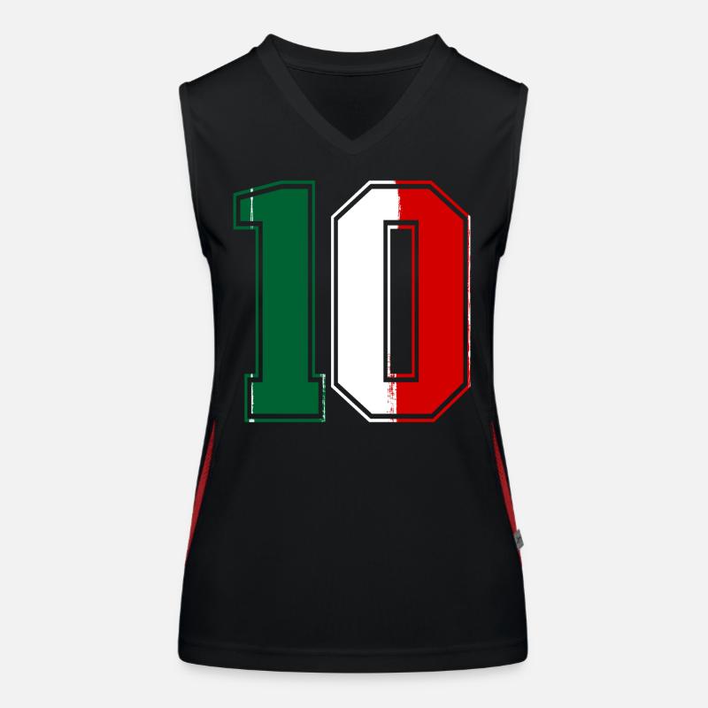 10 Drapeau de l’Italie Débardeur respirant contrasté Femme