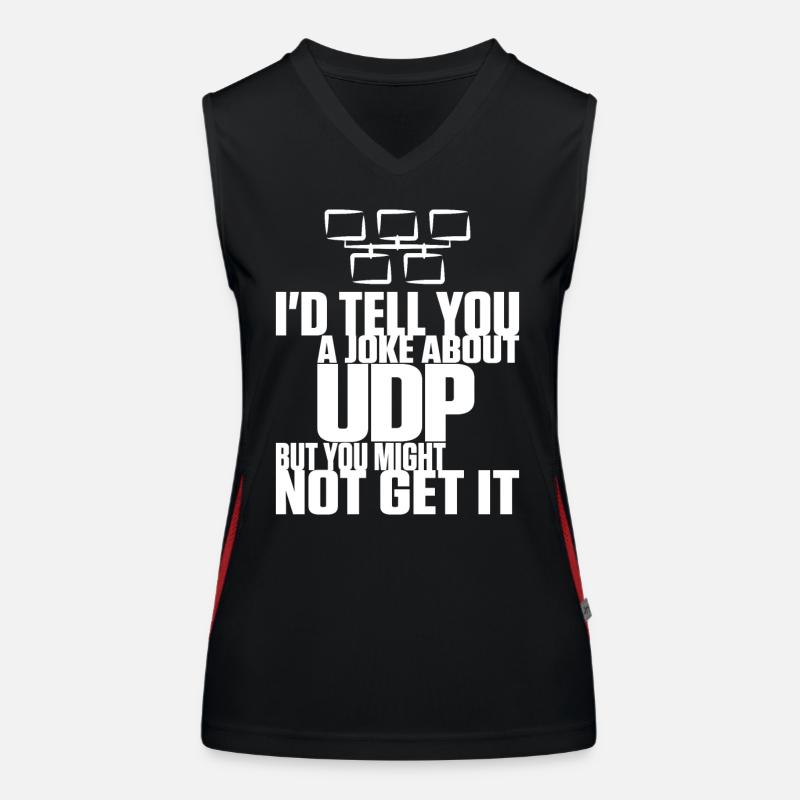 Joke about UDP but you might not get it Women's Functional Contrast Tank Top