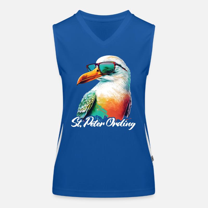 Sankt Peter Ording Holiday Seagull with sunglasses Women's Functional Contrast Tank Top
