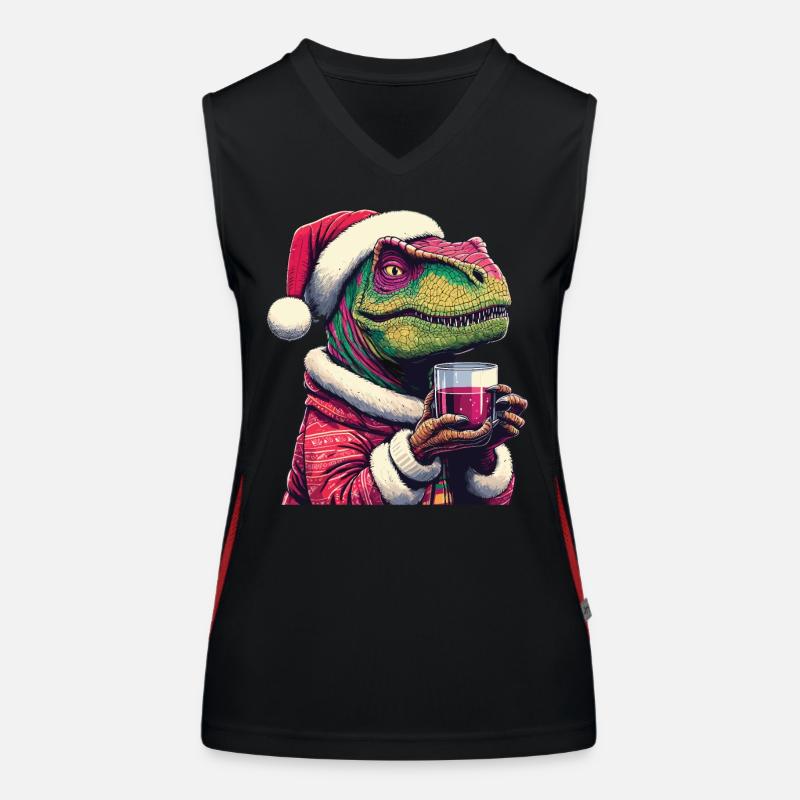 Raptor drinks mulled wine Women's Functional Contrast Tank Top