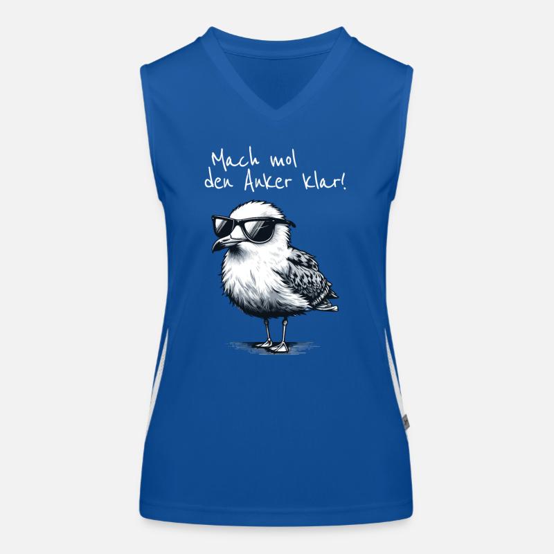 Mach mol den Anker klar Coole Seemöwe Spruch Women's Functional Contrast Tank Top
