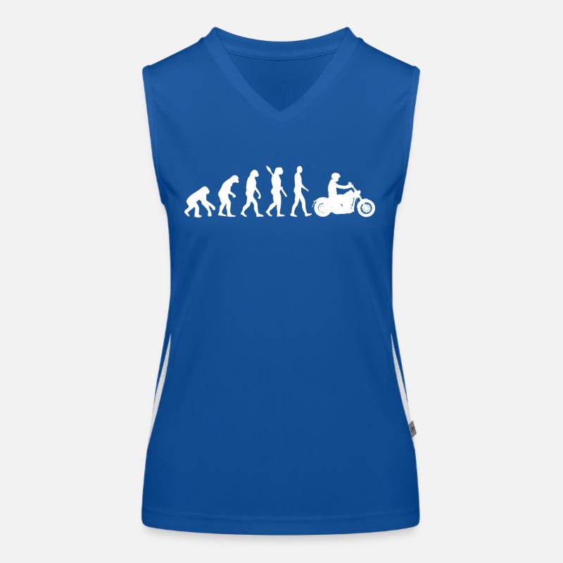 motorcycle evolution graphic Women's Functional Contrast Tank Top