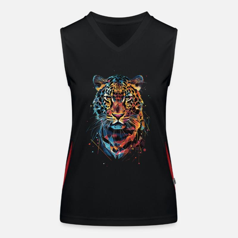 Léopard Débardeur respirant contrasté Femme