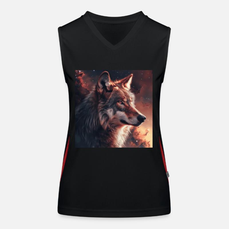Wolf Funktionelles Kontrast-Tank Top für Frauen