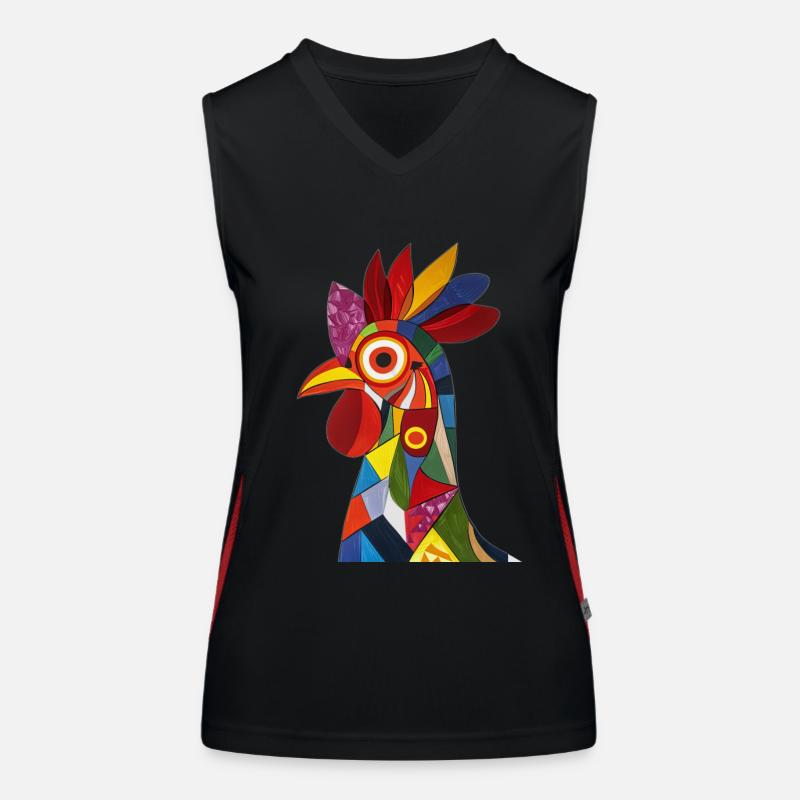 Huhn Funktionelles Kontrast-Tank Top für Frauen