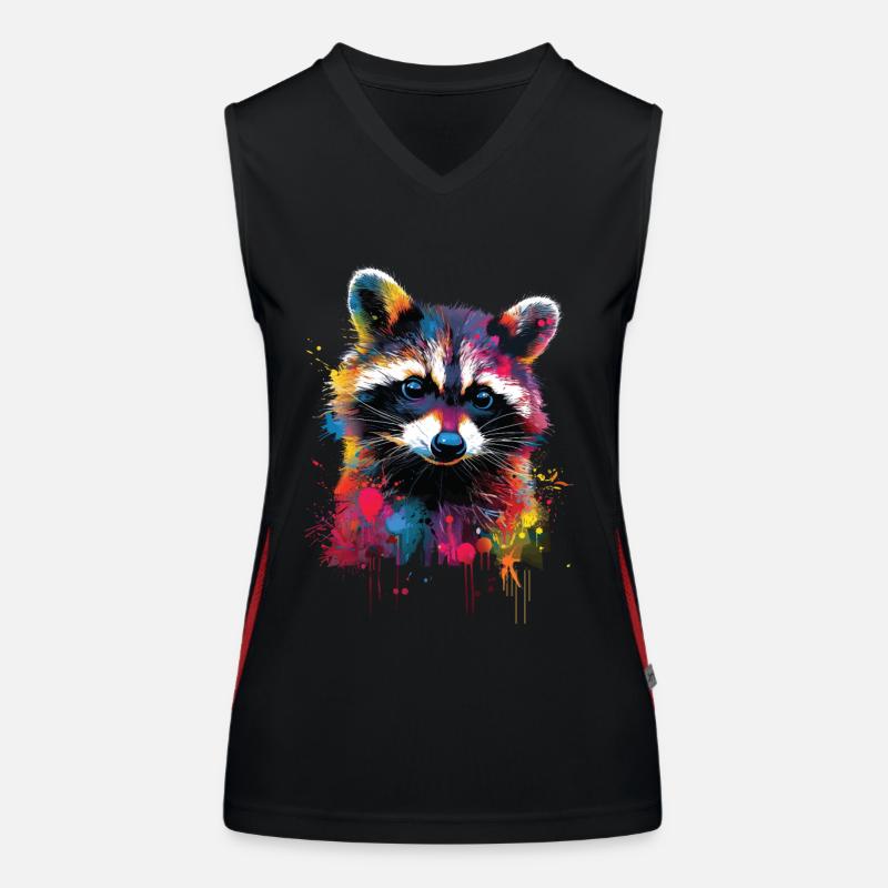 Waschbär Funktionelles Kontrast-Tank Top für Frauen