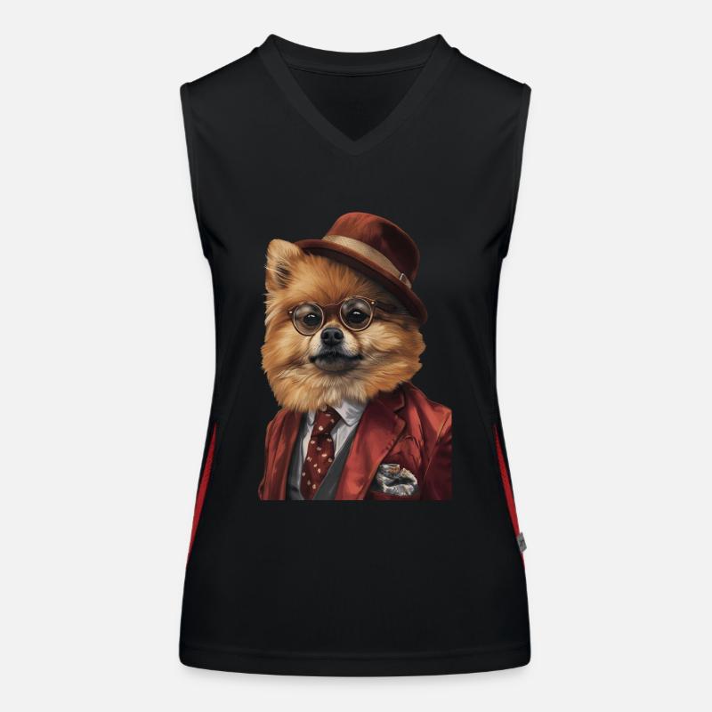 Zwergspitz Funktionelles Kontrast-Tank Top für Frauen