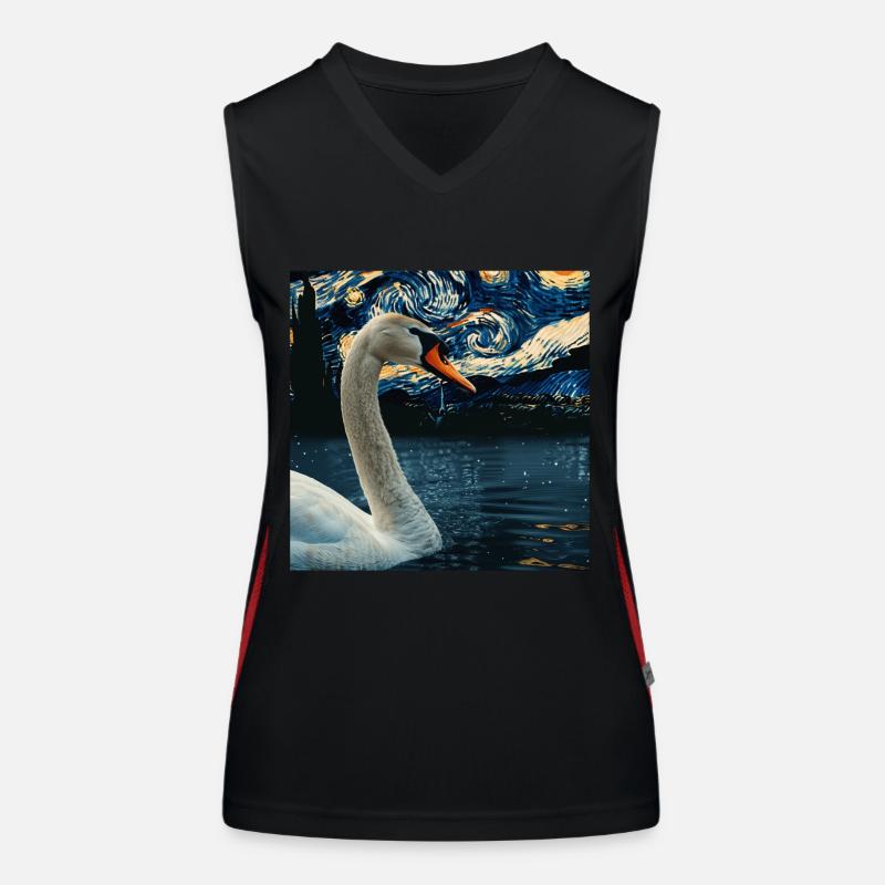 Schwan Funktionelles Kontrast-Tank Top für Frauen
