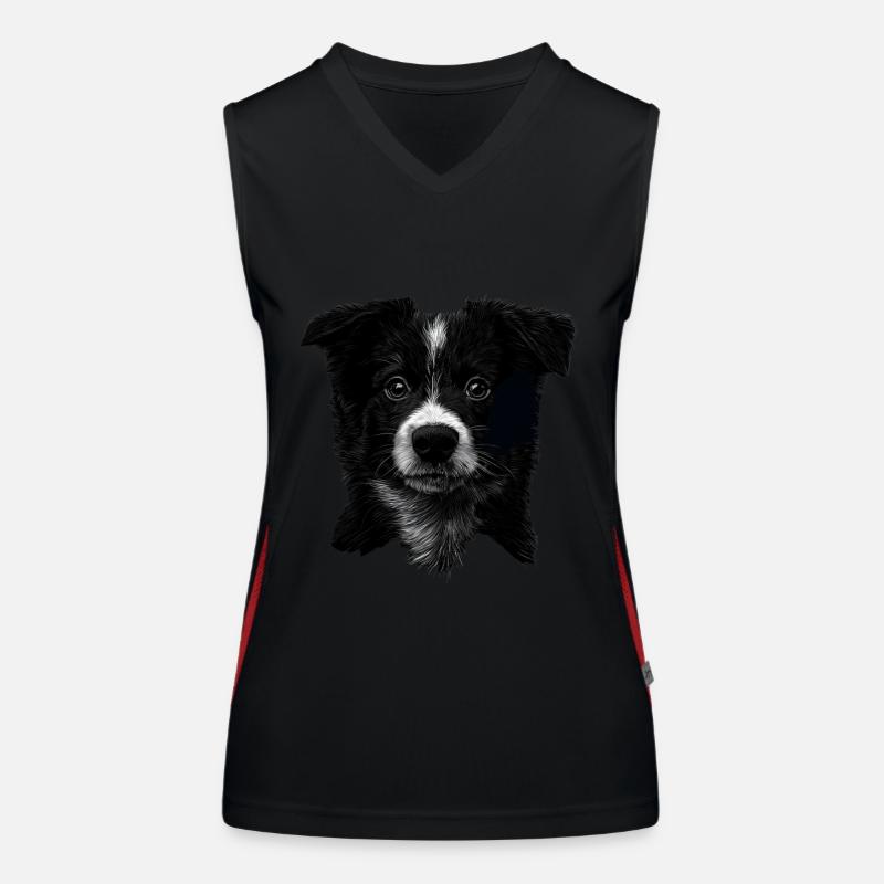 Border Collie Funktionelles Kontrast-Tank Top für Frauen