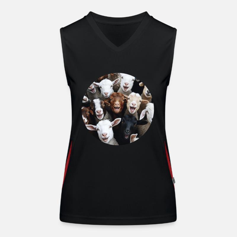 Ziege Funktionelles Kontrast-Tank Top für Frauen